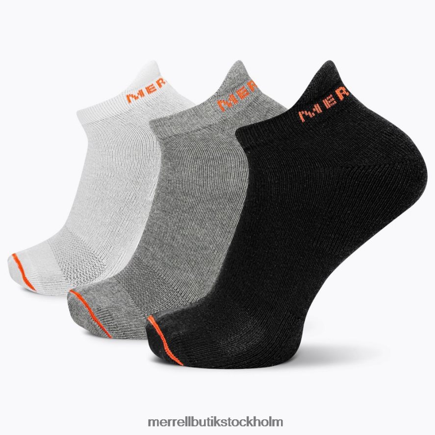 unisex- Merrell svart assorterad bomullsflik lågskuren strumpa 3-pack Tillbehör DP80HP274