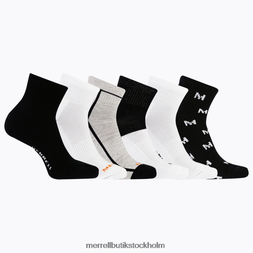 unisex- Merrell svart assorterad kudde quarter 6-pack Tillbehör DP80HP221