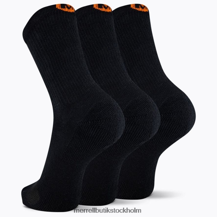 unisex- Merrell svart dämpad bomullsstrumpa 3-pack Tillbehör DP80HP213