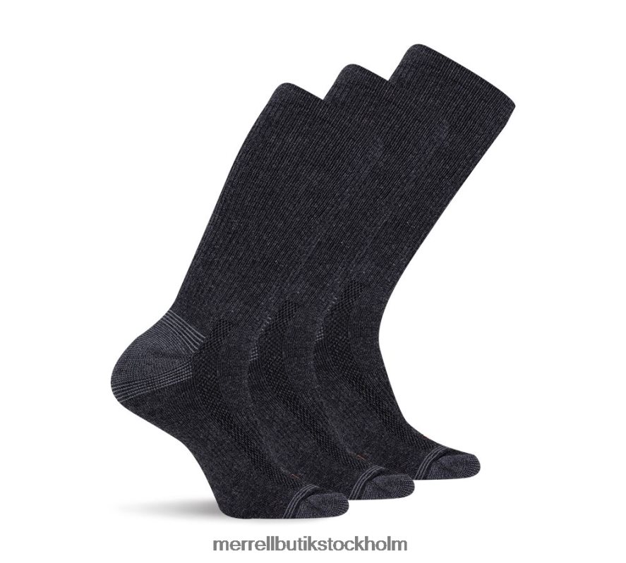 unisex- Merrell svart hiker crew strumpa 3-pack Tillbehör DP80HP771