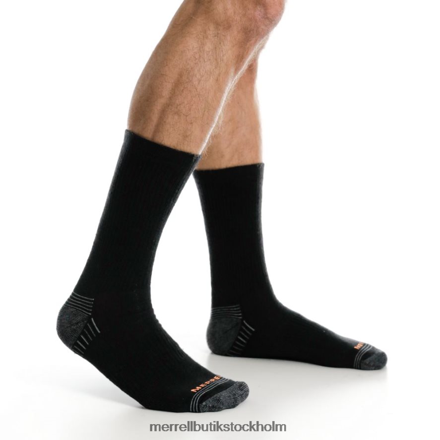 unisex- Merrell svart hiker crew strumpa 3-pack Tillbehör DP80HP771