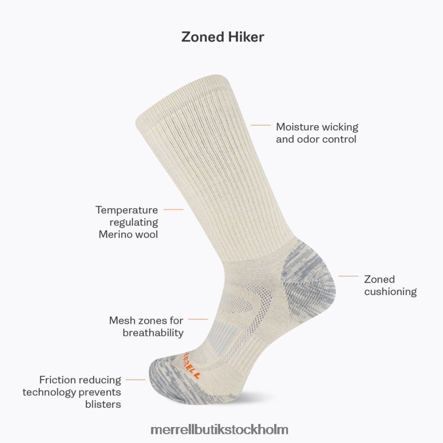 unisex- Merrell vit zonerad lågskuren vandringsstrumpa Tillbehör DP80HP527